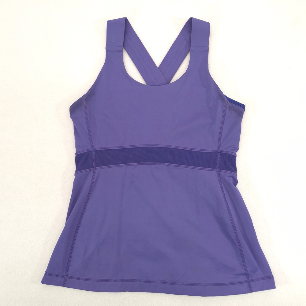 Lululemon Tank Top Purple Size M Yoga Gym Activewear Mesh Racerback Athletic Top